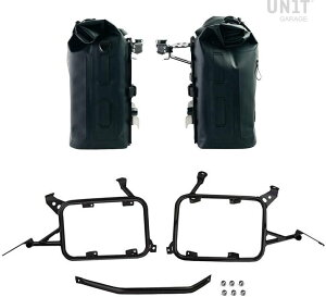 UNIT GARAGE ���j�b�g�K���[�W Unit Garage Two Khali side panniers in TPU 35L - 45L + Pair of aluminium plates with Inox Subframe R1200GS LC R1250GS & ADV�C Black Panniers Frames | 2xUG002+AL0C+1927-Black-Panniers+Black-Frames �T�C�h�o�b�O