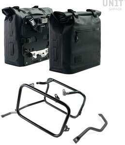 UNIT GARAGE ���j�b�g�K���[�W Unit Garage Two Khali side panniers in TPU 35L - 45L + Pair of aluminium plates with Triumph 1200 XC & XE frame�C Black Panniers Frames | 2xUG002+AL0C+3106-Black-Panniers+Black-Frames �T�C�h�o�b�O �ԑ̗p�o�b