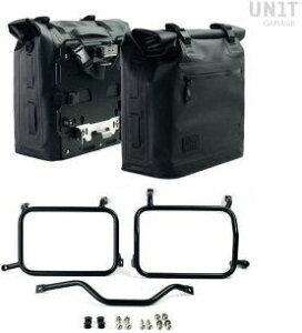 UNIT GARAGE ���j�b�g�K���[�W Unit Garage Two Khali side panniers in TPU 35L - 45L + Pair of aluminium plates with Inox Subframe HD Pan America | 2xUG002+AL0C+3306_BL PAN AMERICA 1250 HARLEY-DAVIDSON �n�[���[�_�r�b�h�\�� �T�C�h�o�b�O