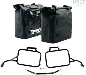 UNIT GARAGE ���j�b�g�K���[�W Unit Garage Two Khali side panniers in TPU 35L - 45L + Pair of aluminium plates with Aprilia Tuareg 660 frame�C Black Panniers Frames | 2xUG002+AL0C+3604-Black-Panniers+Black-Frames �T�C�h�o�b�O �ԑ̗p�o�b