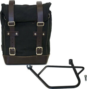 UNIT GARAGE ���j�b�g�K���[�W Unit Garage SIDE PANNIER CANVAS + LEFT SUBFRAME KAWASAKI Z900RS�C Black-Brown | U001-1021SX-Black-Brown �T�C�h�o�b�O �ԑ̗p�o�b�O�E�P�[�X