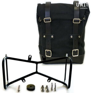 UNIT GARAGE ���j�b�g�K���[�W Unit Garage Side Pannier Canvas + Symmetrical Double Subframe NineT�C Black/Black | U001+1632+A2-Black-Black �T�C�h�o�b�O �ԑ̗p�o�b�O�E�P�[�X