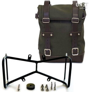 UNIT GARAGE ���j�b�g�K���[�W Unit Garage Side Pannier Canvas + Symmetrical Double Subframe NineT�C Green/Brown | U001+1632+A2-Green-Brown �T�C�h�o�b�O �ԑ̗p�o�b�O�E�P�[�X