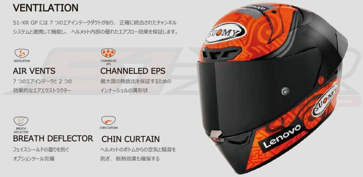 楽天市場】SUOMY スオーミー S1-XR GP PECCO BAGNAIA CORSE ペコ 