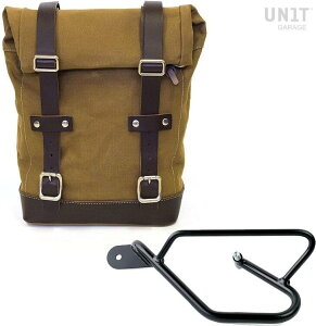 UNIT GARAGE ���j�b�g�K���[�W Unit Garage Side Pannier Canvas + Left Subframe Guzzi V9 Bobber�C Beige/Brown | U001+2250SX-Beige-Brown �T�C�h�o�b�O �ԑ̗p�o�b�O�E�P�[�X