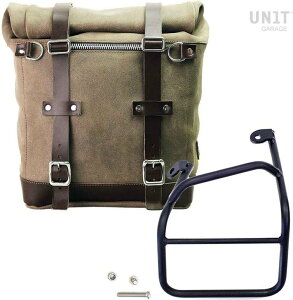 UNIT GARAGE ���j�b�g�K���[�W Unit Garage Waxed suede side pannier Scram 22L-30L + Left Subframe Ducati Scrambler 1100�C MossGrey | U202+1010SX-MossGrey �T�C�h�o�b�O �ԑ̗p�o�b�O�E�P�[�X