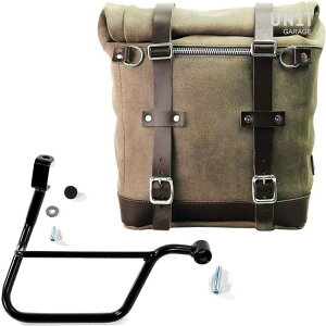 UNIT GARAGE ���j�b�g�K���[�W Unit Garage Waxed suede side pannier Scram 22L-30L + Right Subframe Triumph T100 (2017 until now)�C MossGrey | U202+1011DX-MossGrey �T�C�h�o�b�O �ԑ̗p�o�b�O�E�P�[�X