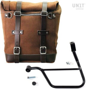 UNIT GARAGE ���j�b�g�K���[�W Unit Garage Waxed suede side pannier Scram 22L-30L + Left Subframe Triumph T100 (2017 until now)�C ColoradoBrown | U202+1011SX-ColoradoBrown �T�C�h�o�b�O �ԑ̗p�o�b�O�E�P�[�X