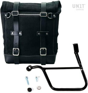 UNIT GARAGE ���j�b�g�K���[�W Unit Garage Waxed suede side pannier Scram 22L-30L + Left Subframe Triumph Street 900 Series (2017 until now)�C JetBlack | U202+1013SX-JetBlack �T�C�h�o�b�O �ԑ̗p�o�b�O�E�P�[�X