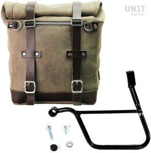 UNIT GARAGE ���j�b�g�K���[�W Unit Garage Waxed suede side pannier Scram 22L-30L + Left Subframe Triumph Street 900 Series (2017 until now)�C MossGrey | U202+1013SX-MossGrey �T�C�h�o�b�O �ԑ̗p�o�b�O�E�P�[�X