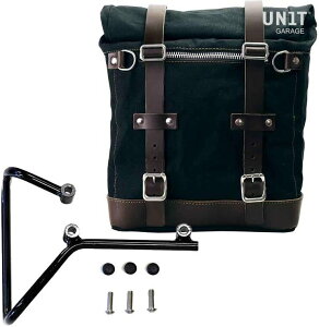 UNIT GARAGE ���j�b�g�K���[�W Unit Garage Canvas Side Pannier Scram 22L-30L + Subframe husqvarna svartpilen 701�C Black/Brown | U201+3002-Black-Brown �T�C�h�o�b�O �ԑ̗p�o�b�O�E�P�[�X