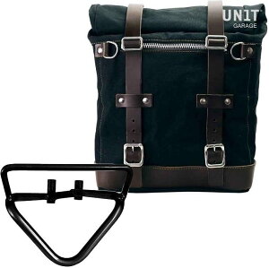 UNIT GARAGE ���j�b�g�K���[�W Unit Garage Canvas Side Pannier Scram 22L-30L + Right Subframe husqvarna 401 (2020 until now)�C Black/Brown | U201+3004DX-Black-Brown �T�C�h�o�b�O �ԑ̗p�o�b�O�E�P�[�X