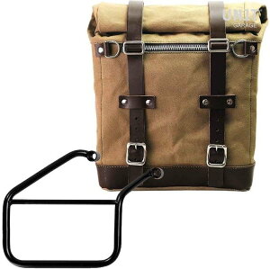UNIT GARAGE ���j�b�g�K���[�W Unit Garage Canvas Side Pannier Scram 22L-30L + Right Subframe Triumph Trident 660�C Beige/Brown | U201+3500DX-Beige-Brown �T�C�h�o�b�O �ԑ̗p�o�b�O�E�P�[�X