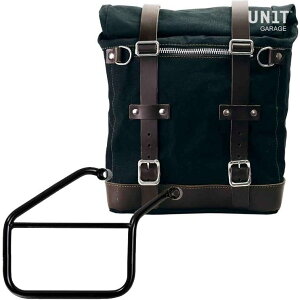 UNIT GARAGE ���j�b�g�K���[�W Unit Garage Canvas Side Pannier Scram 22L-30L + Right Subframe Triumph Trident 660�C Black/Brown | U201+3500DX-Black-Brown �T�C�h�o�b�O �ԑ̗p�o�b�O�E�P�[�X