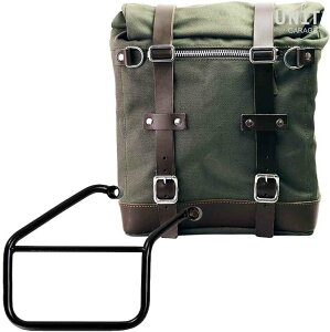 UNIT GARAGE ���j�b�g�K���[�W Unit Garage Canvas Side Pannier Scram 22L-30L + Right Subframe Triumph Trident 660�C Green/Brown | U201+3500DX-Green-Brown �T�C�h�o�b�O �ԑ̗p�o�b�O�E�P�[�X