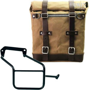 UNIT GARAGE ���j�b�g�K���[�W Unit Garage Canvas Side Pannier Scram 22L-30L + Right Subframe Aprilia Tuareg 660�C Beige/Brown | U201+3600DX-Beige-Brown �T�C�h�o�b�O �ԑ̗p�o�b�O�E�P�[�X