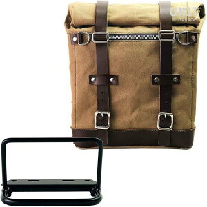 UNIT GARAGE ���j�b�g�K���[�W Unit Garage Canvas Side Pannier Scram 22L-30L + Subframe Royal Enfield�C Beige/Brown | U201+3800-Beige-Brown �T�C�h�o�b�O �ԑ̗p�o�b�O�E�P�[�X