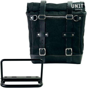 UNIT GARAGE ���j�b�g�K���[�W Unit Garage Canvas Side Pannier Scram 22L-30L + Subframe Royal Enfield�C Black/Black | U201+3800-Black-Black �T�C�h�o�b�O �ԑ̗p�o�b�O�E�P�[�X