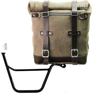 UNIT GARAGE ���j�b�g�K���[�W Unit Garage Waxed suede side pannier Scram 22L-30L + Right Subframe Triumph T100 Bonneville (2001-2016)�C MossGrey | U202+1005DX-MossGrey �T�C�h�o�b�O �ԑ̗p�o�b�O�E�P�[�X