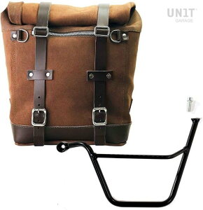 UNIT GARAGE ���j�b�g�K���[�W Unit Garage Waxed suede side pannier Scram 22L-30L + Left Subframe Triumph Bonneville T100 (2001-2016)�C ColoradoBrown | U202+1005SX-ColoradoBrown �T�C�h�o�b�O �ԑ̗p�o�b�O�E�P�[�X