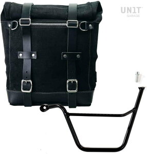 UNIT GARAGE ���j�b�g�K���[�W Unit Garage Waxed suede side pannier Scram 22L-30L + Left Subframe Triumph Bonneville T100 (2001-2016)�C JetBlack | U202+1005SX-JetBlack �T�C�h�o�b�O �ԑ̗p�o�b�O�E�P�[�X