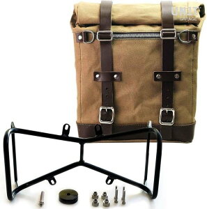 UNIT GARAGE ���j�b�g�K���[�W Unit Garage Canvas Side Pannier Scram 22L-30L + Symmetrical Double Subframe NineT�C Beige/Brown | U201+1632+A2-Beige-Brown �T�C�h�o�b�O �ԑ̗p�o�b�O�E�P�[�X