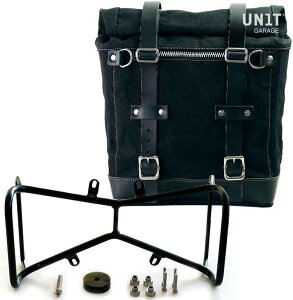 UNIT GARAGE ���j�b�g�K���[�W Unit Garage Canvas Side Pannier Scram 22L-30L + Symmetrical Double Subframe NineT�C Black/Black | U201+1632+A2-Black-Black �T�C�h�o�b�O �ԑ̗p�o�b�O�E�P�[�X