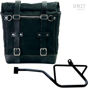 UNIT GARAGE ���j�b�g�K���[�W Unit Garage Canvas Side Pannier Scram 22L-30L + Left Subframe Guzzi V7_850�C Black/Black | U201+2216SX-Black-Black �T�C�h�o�b�O �ԑ̗p�o�b�O�E�P�[�X