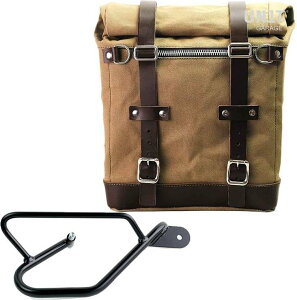 UNIT GARAGE ���j�b�g�K���[�W Unit Garage Canvas Side Pannier Scram 22L-30L + Right Subframe Guzzi V9 Bobber�C Beige/Brown | U201+2250DX-Beige-Brown �T�C�h�o�b�O �ԑ̗p�o�b�O�E�P�[�X