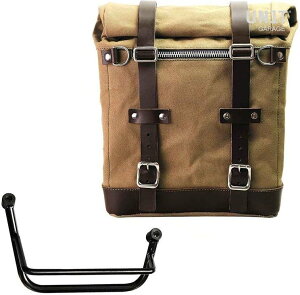 UNIT GARAGE ���j�b�g�K���[�W Unit Garage Canvas Side Pannier Scram 22L-30L + Right Subframe Guzzi V85 TT�C Beige/Brown | U201+2251DX-Beige-Brown �T�C�h�o�b�O �ԑ̗p�o�b�O�E�P�[�X