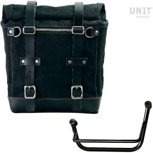 UNIT GARAGE ���j�b�g�K���[�W Unit Garage Canvas Side Pannier Scram 22L-30L + Left Subframe Guzzi V85 TT�C Black/Black | U201+2251SX-Black-Black �T�C�h�o�b�O �ԑ̗p�o�b�O�E�P�[�X