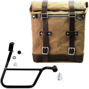 UNIT GARAGE ���j�b�g�K���[�W Unit Garage Canvas Side Pannier Scram 22L-30L + Right Subframe Triumph T100 (2017 until now)�C Beige/Brown | U201+1011DX-Beige-Brown �T�C�h�o�b�O �ԑ̗p�o�b�O�E�P�[�X