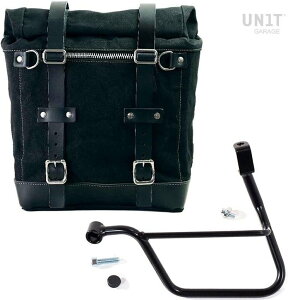 UNIT GARAGE ���j�b�g�K���[�W Unit Garage Canvas Side Pannier Scram 22L-30L + Left Subframe Triumph T100 (2017 until now)�C Black/Black | U201+1011SX-Black-Black �T�C�h�o�b�O �ԑ̗p�o�b�O�E�P�[�X