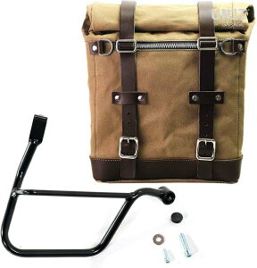 UNIT GARAGE ���j�b�g�K���[�W Unit Garage Canvas Side Pannier Scram 22L-30L + Right Subframe Triumph Street 900 Series (2017 until now)�C Beige/Brown | U201+1013DX-Beige-Brown �T�C�h�o�b�O �ԑ̗p�o�b�O�E�P�[�X