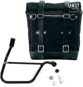 UNIT GARAGE ���j�b�g�K���[�W Unit Garage Canvas Side Pannier Scram 22L-30L + Right Subframe Triumph Street 900 Series (2017 until now)�C Black/Black | U201+1013DX-Black-Black �T�C�h�o�b�O �ԑ̗p�o�b�O�E�P�[�X