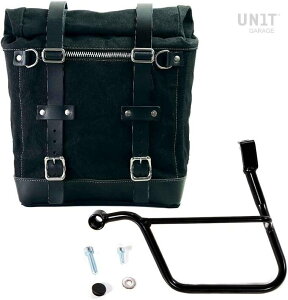 UNIT GARAGE ���j�b�g�K���[�W Unit Garage Canvas Side Pannier Scram 22L-30L + Left Subframe Triumph Street 900 Series (2017 until now)�C Black/Black | U201+1013SX-Black-Black �T�C�h�o�b�O �ԑ̗p�o�b�O�E�P�[�X
