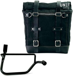 UNIT GARAGE ���j�b�g�K���[�W Unit Garage Canvas Side Pannier Scram 22L-30L + Right Subframe Triumph Street Twin 900 (2016 until now)�C Black/Black | U201+1017DX-Black-Black �T�C�h�o�b�O �ԑ̗p�o�b�O�E�P�[�X