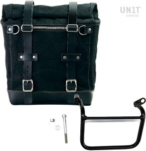 UNIT GARAGE ���j�b�g�K���[�W Unit Garage Canvas Side Pannier Scram 22L-30L + Left Subframe Triumph Scrambler 1200 XC_XE (2019 until now)�C Black/Black | U201+1019SX-Black-Black �T�C�h�o�b�O �ԑ̗p�o�b�O�E�P�[�X