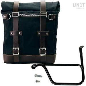 UNIT GARAGE ���j�b�g�K���[�W Unit Garage Canvas Side Pannier Scram 22L-30L + Left Subframe Triumph Thruxton & R 1200 (2016 until now)�C Black/Black | U201+1020SX-Black-Black �T�C�h�o�b�O �ԑ̗p�o�b�O�E�P�[�X