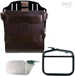 UNIT GARAGE ���j�b�g�K���[�W Unit Garage Carrying system in aluminum with adjustable leather front�C Quick Release System and right frame�C Brown/Black | U085+U000+1007DX-Brown-Black �o�b�O�E�{�b�N�X���t���X�e�[ �ԑ̗p�o�b