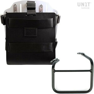 UNIT GARAGE ���j�b�g�K���[�W Unit Garage Carrying system in aluminum with adjustable leather front�C Quick Release System and frame Scrambler 1100 double exhaust on the right�C Black/Silver | U085+U000+1009SX-Black-Silver �o�b�O�E�{�b�N�X