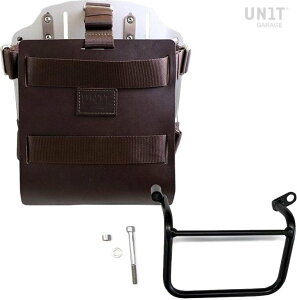 UNIT GARAGE ���j�b�g�K���[�W Unit Garage Carrying system in aluminum with adjustable leather front�C Quick Release System and frame (2019 until now)�C Brown/Silver | U085+U000+1019SX-Brown-Silver �o�b�O�E�{�b�N�X���t���X�e�[ ��