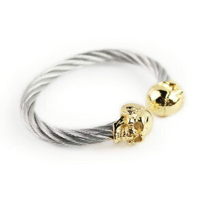 Metalize Productions ���^���C�Y�v���_�N�V�����Y F.T.W Skull 6mm�X�`�[���P�[�u�� �u���X���b�g �����i�E�A�N�Z�T���[ �o�C�N�֘A�O�b�Y