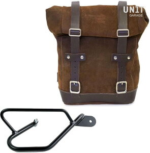 UNIT GARAGE ���j�b�g�K���[�W Unit Garage Waxed Suede Side Pannier + Right Subframe Guzzi V9 Bobber�C ColoradoBrown | U002+2250DX-ColoradoBrown �T�C�h�o�b�O �ԑ̗p�o�b�O�E�P�[�X