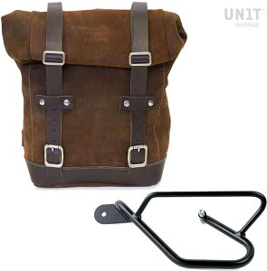UNIT GARAGE ���j�b�g�K���[�W Unit Garage Waxed Suede Side Pannier + Left Subframe Guzzi V9 Bobber�C ColoradoBrown | U002+2250SX-ColoradoBrown �T�C�h�o�b�O �ԑ̗p�o�b�O�E�P�[�X