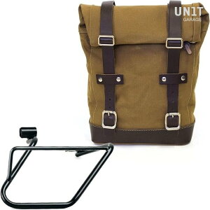 UNIT GARAGE ���j�b�g�K���[�W Unit Garage Side Pannier Canvas + Right Subframe BMW CE 04�C Beige/Brown | U001+3700DX-Beige-Brown �T�C�h�o�b�O �ԑ̗p�o�b�O�E�P�[�X