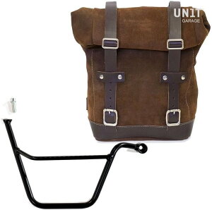 UNIT GARAGE ���j�b�g�K���[�W Unit Garage Waxed Suede Side Pannier + Right Subframe Triumph T100 Bonneville (2001-2016)�C ColoradoBrown | U002+1005DX-ColoradoBrown �T�C�h�o�b�O �ԑ̗p�o�b�O�E�P�[�X