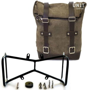 UNIT GARAGE ���j�b�g�K���[�W Unit Garage Waxed suede Side Pannier + Symmetrical Double Subframe NineT�C MossGrey | U002+1632+A2-MossGrey �T�C�h�o�b�O �ԑ̗p�o�b�O�E�P�[�X