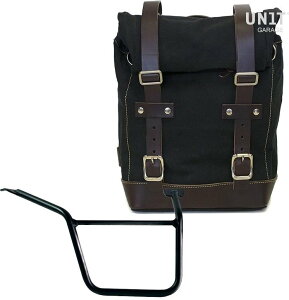UNIT GARAGE ���j�b�g�K���[�W Unit Garage Side Pannier Canvas + Right Subframe Pan America 1250�C Black/Brown | U001+3304DX-Black-Brown �T�C�h�o�b�O �ԑ̗p�o�b�O�E�P�[�X