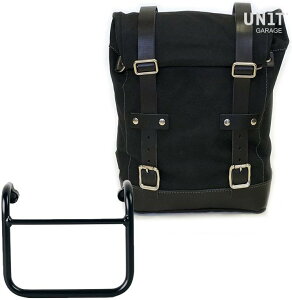 UNIT GARAGE ���j�b�g�K���[�W Unit Garage Side Pannier Canvas + Subframe R18 for Straight pipe exhaust�C Black/Black | U001+3400-Black-Black �T�C�h�o�b�O �ԑ̗p�o�b�O�E�P�[�X